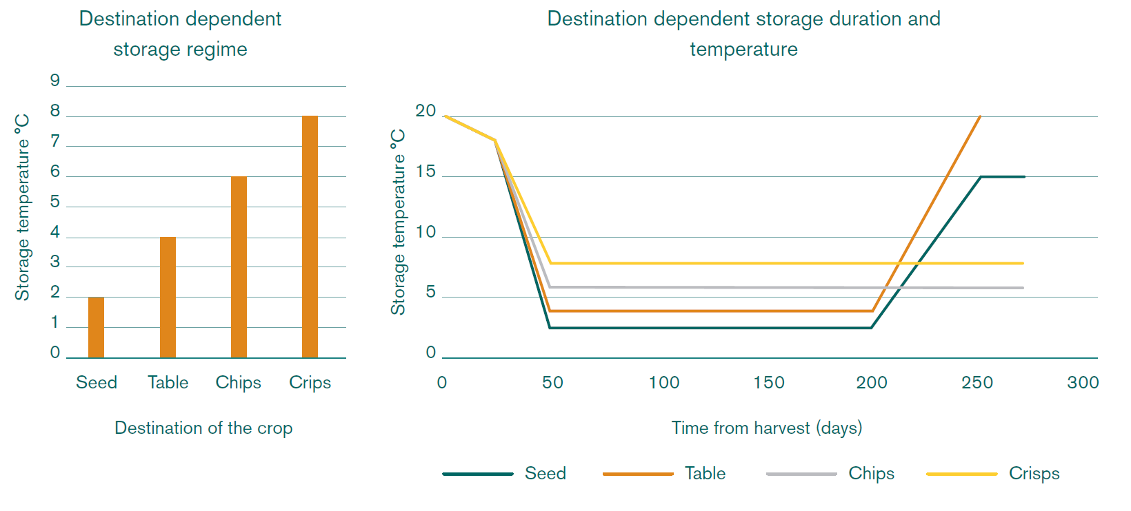 Potato storage temperature regime